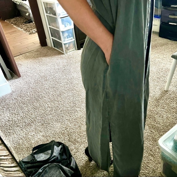 😍🛍 Sneak Peak Long Full Length Khaki Button Down Army Green Shirt Dress! Sz… - Picture 6 of 14